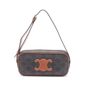 Celine Cuir Triomphe Camera Bag canvas leather shoulder brown